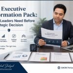 GACM featured image showing Syed Raheel Shahzad reviewing an executive information pack, strategic evidence, risk assessment and decision summaries