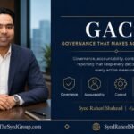 GACM featured image with Syed Raheel Shahzad — سيد راحيل شهزاد — representing governance, accountability, control, reporting and decision traceability