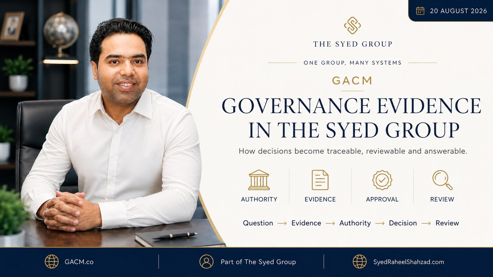 Governance Evidence in The Syed Group: How Decisions Become Traceable, Reviewable and Answerable — The Syed Group and Syed Raheel Shahzad featured image