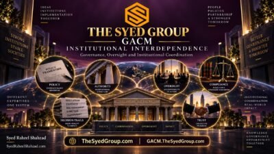 GACM governance connecting policy, authority, oversight, compliance and decision trails within The Syed Group led by Syed Raheel Shahzad